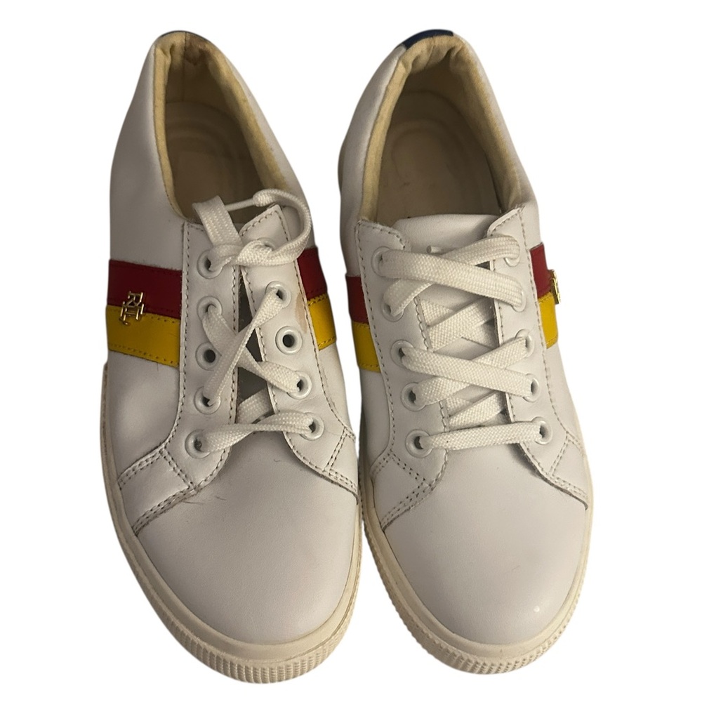 Ralph Lauren Leather Sneakers, Size 6 - Color White, Cow Leather